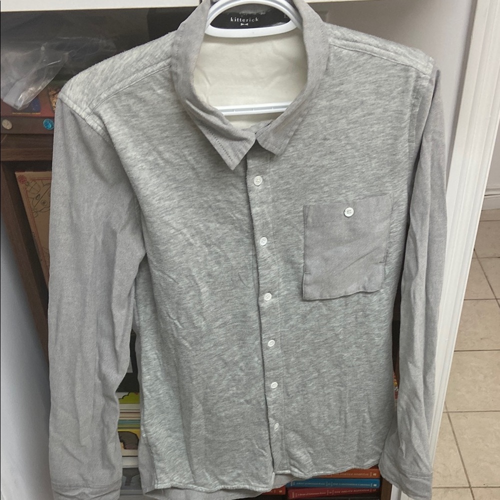 Korean Design Kitterick Gray Men's Button Up Shirt